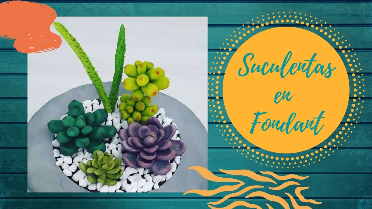 Como hacer Suculentas en fondant PASO A PASO, plantas comestibles.