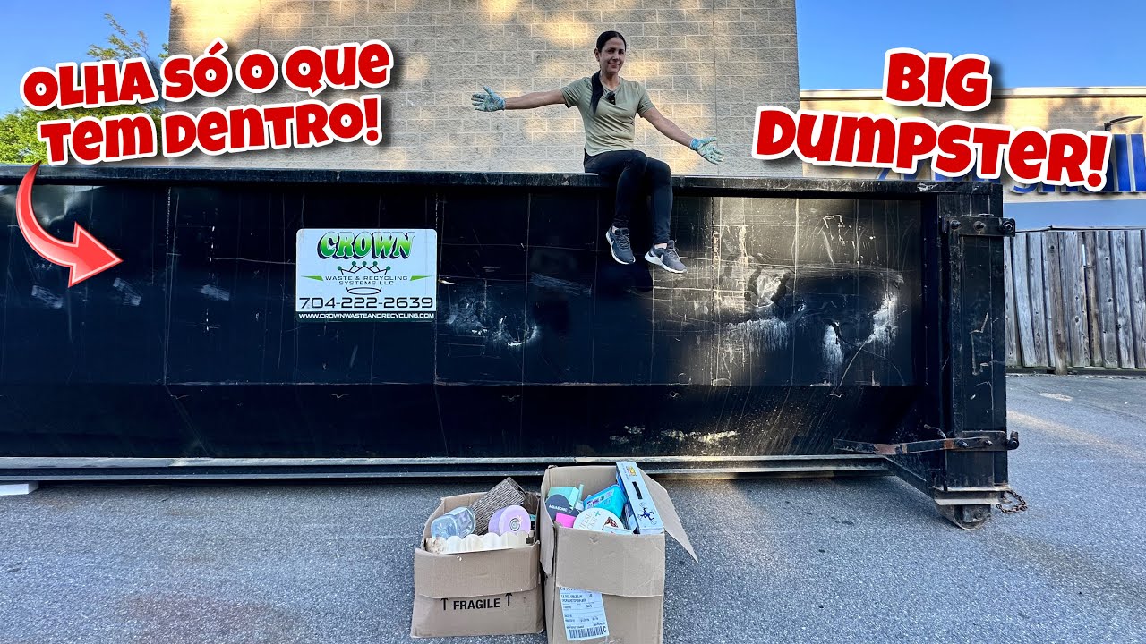 BIG dumpster! Olha só o que tem dentro do lixo dos Estados Unidos!🇺🇸