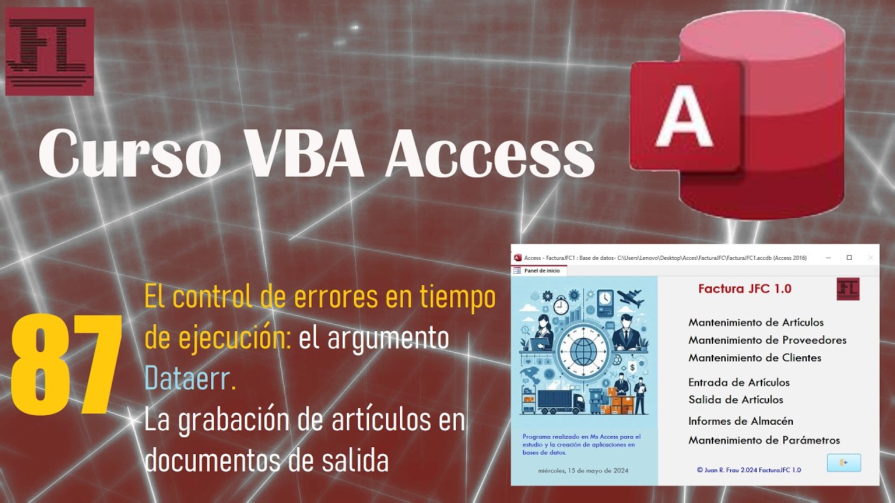 Video 87 ‐ El control de errores en tiempo de ejecución con el argumento Dataerr