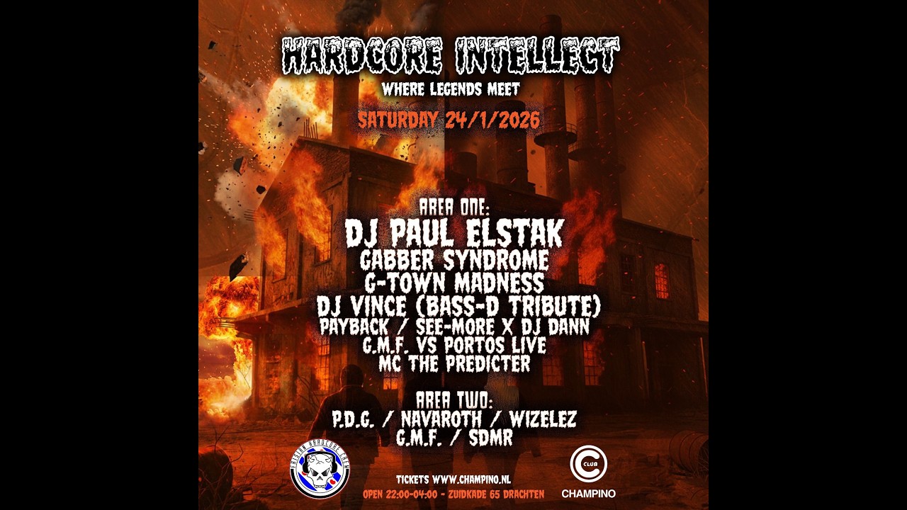 Hardcore Intellect where legends meet x Dj Paul Elstak. Dj Vince (Bass - D) Tribute.