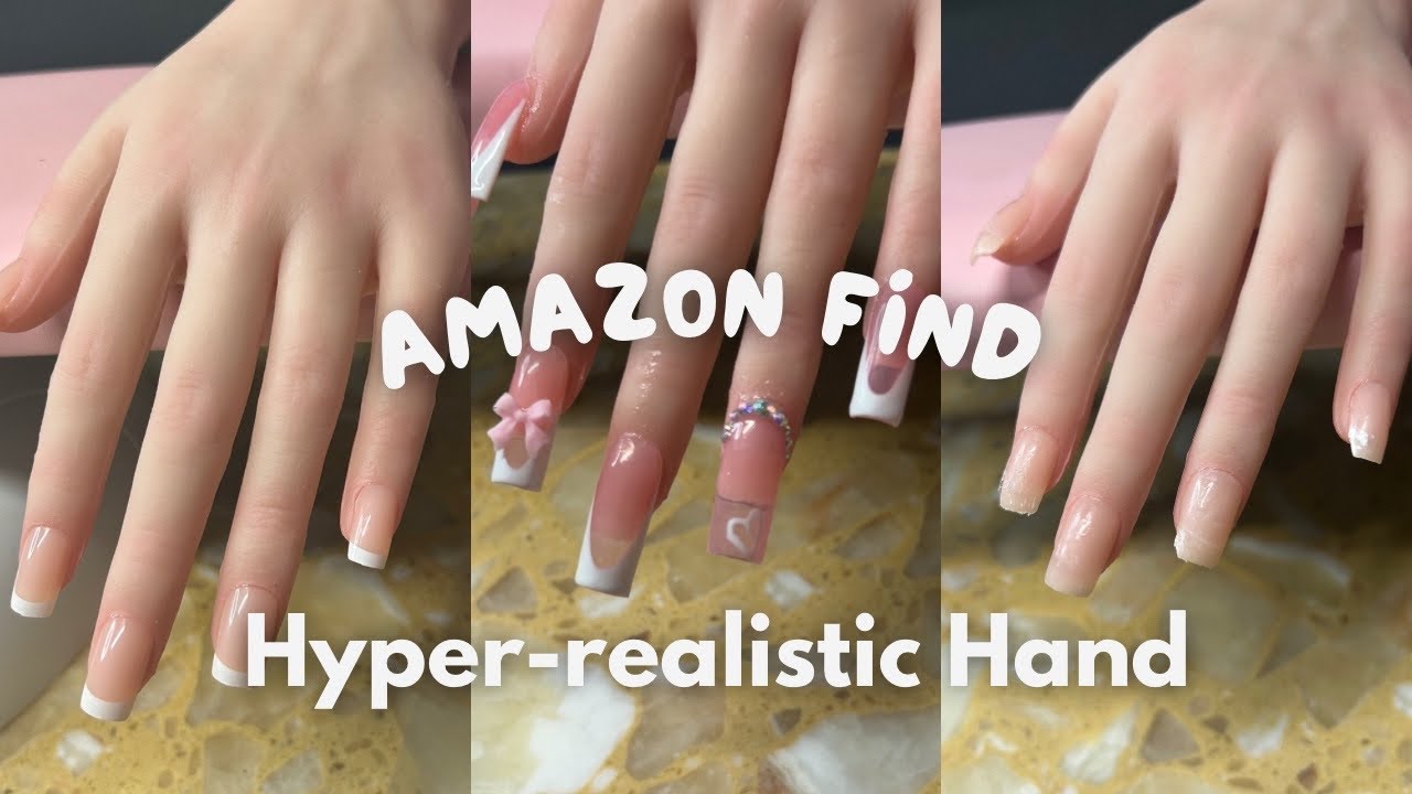 Amazon Nail Find 🩷 | Hyper -Realistic hand #amazonnailfinds #roadto1k #nailtechlife #practicehand
