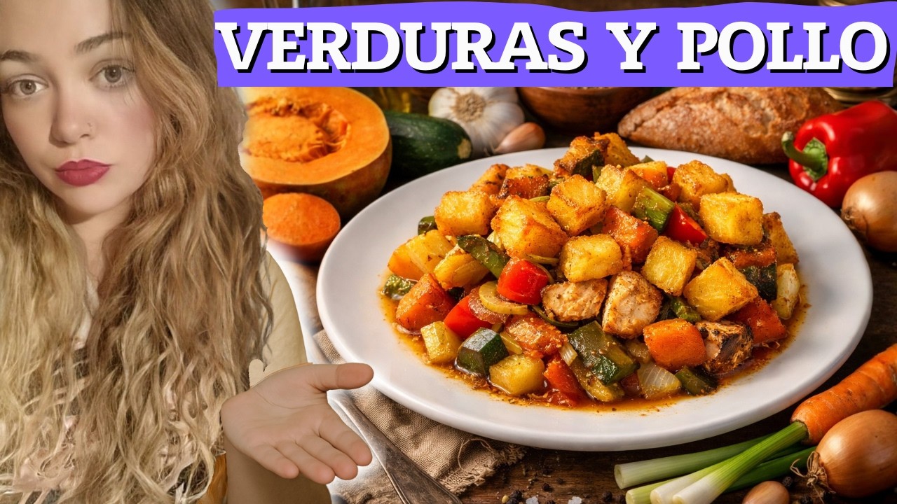 RECETA DE POLLO AL HORNO CON VERDURAS - PAPAS AL HORNO CROCANTES - SALUDABLE