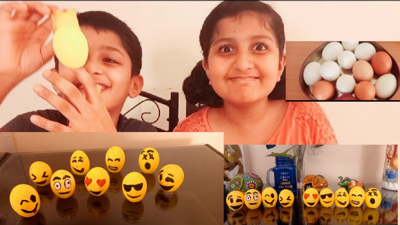 EMOJI EASTER EGGS#Egg Shell Craft#FUNNY#DIY Decorations😍😎