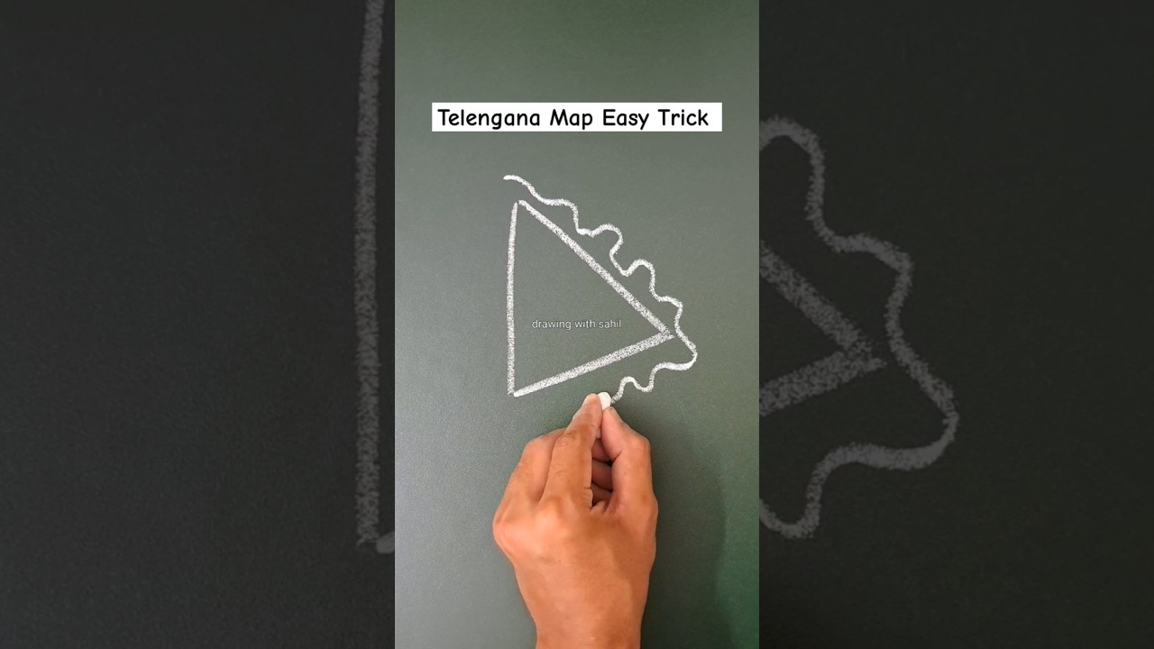 telengana map drawing easy | telengana map drawing | telengana map drawing easy trick