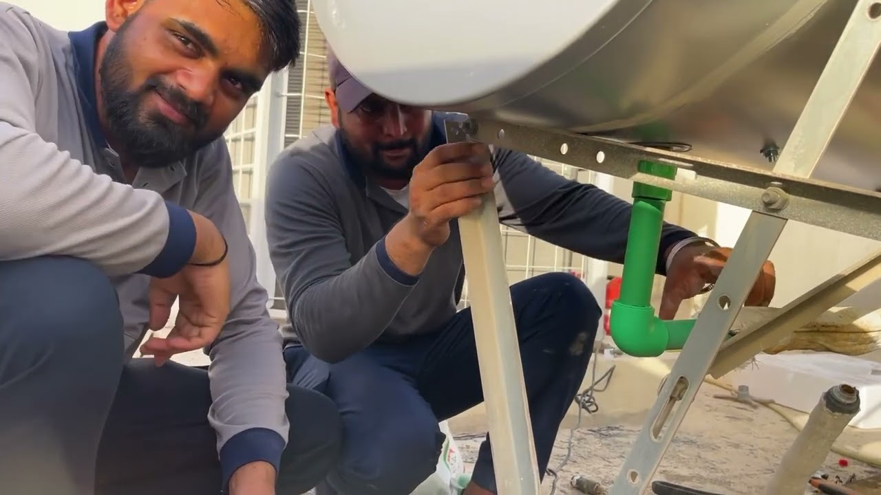 New solar water heater installation in Dubai #chand shaikh