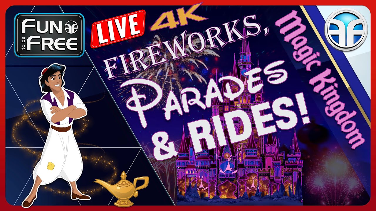🔴 4K LIVE Magic Kingdom FIREWORKS &ndash; Happily Ever After and Rides &ndash; Walt Disney World Live Stream