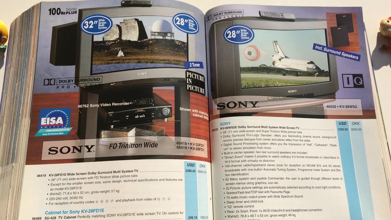 Catalog 1998 The Television TVs Combo VCR | Hitachi JVC Sony Sharp Panasonic Philips Samsung Grundig