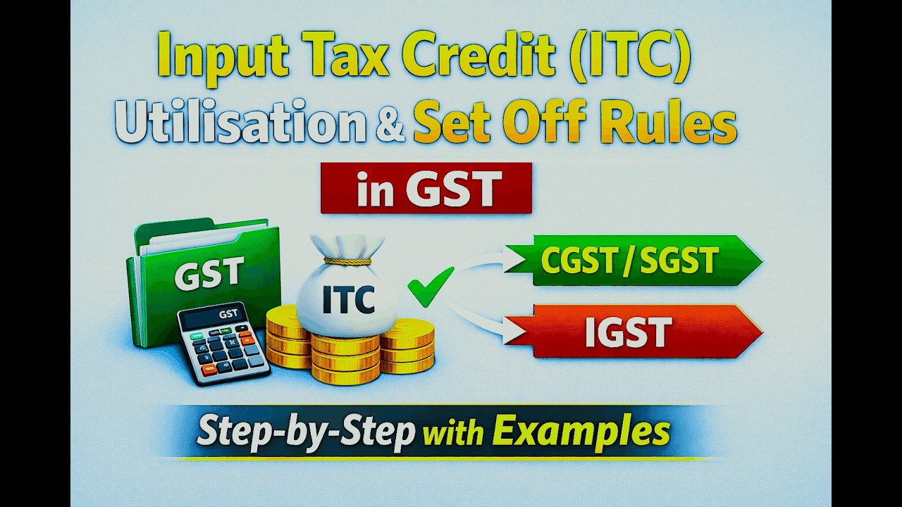 Input Tax Credit (ITC) Utilisation & Set Off Rules in GST | Step-by-Step with Examples