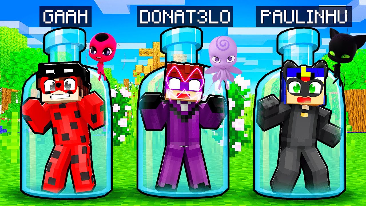 PRESO em UMA GARRAFA como MIRACULOUS no Minecraft!!