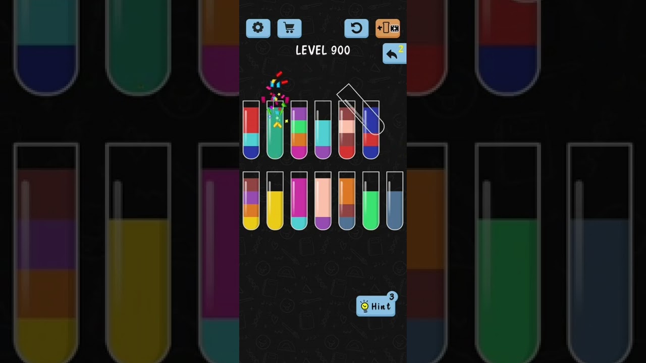 Water Color Sort Level 900 Walkthrough Solution iOS/Android