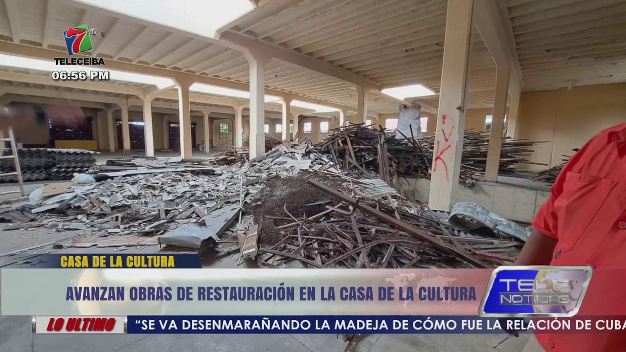 Avanzan obras de restauración en la Casa de la Cultura de La Ceiba