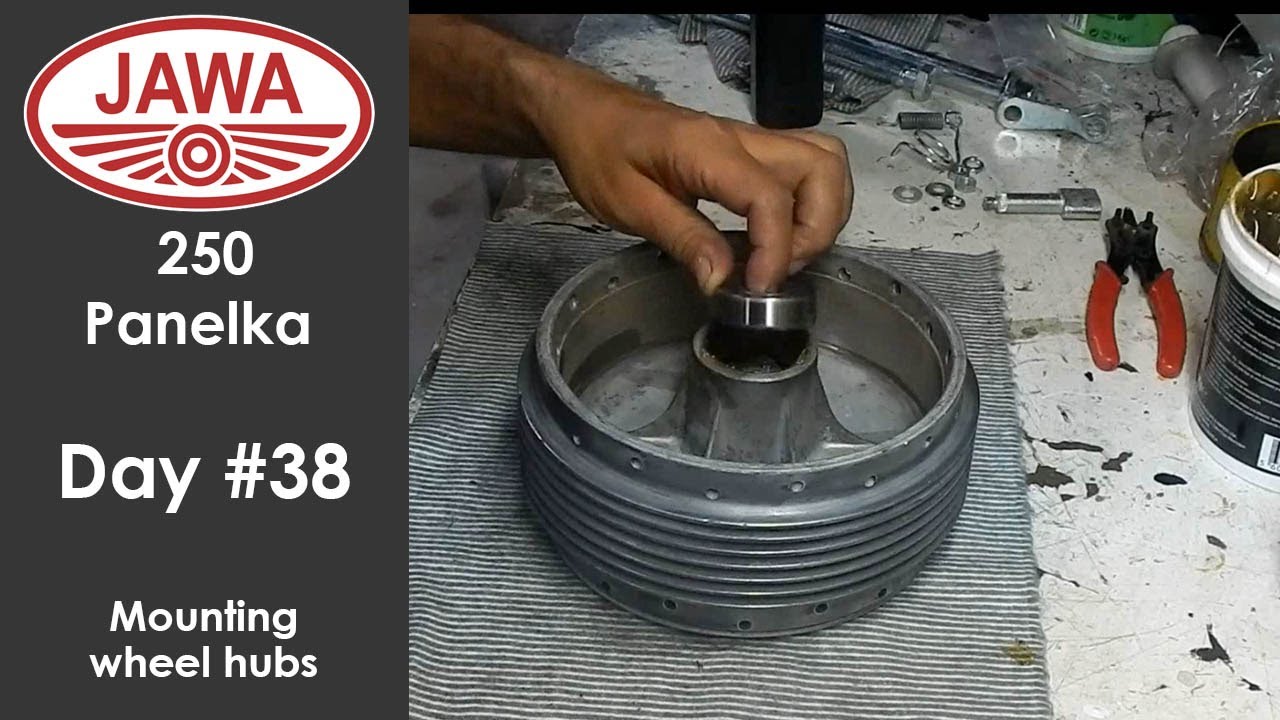 Jawa 250 Panelka - Деталь №38 (Установка ступиц колес)