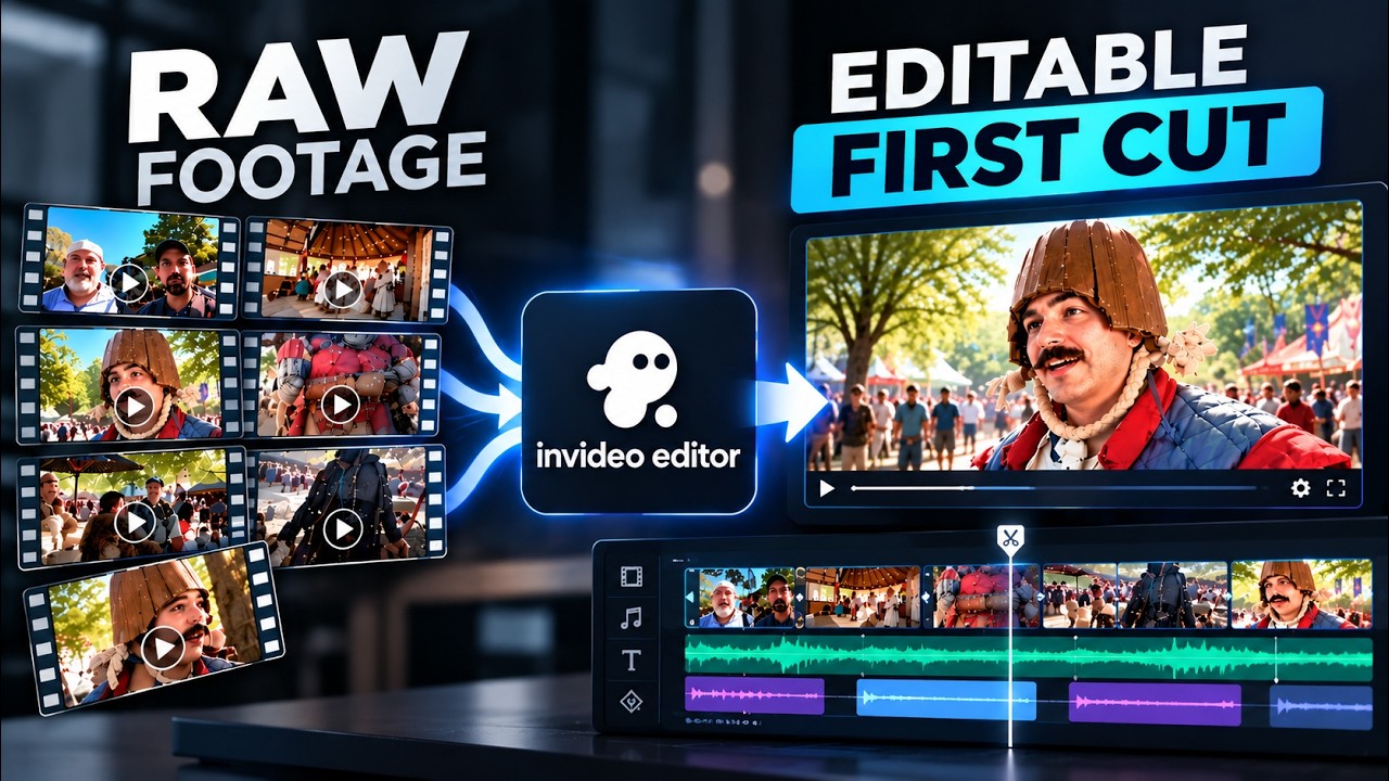 Raw Footage to First Cut With a Free AI Video Editor (invideo editor)
