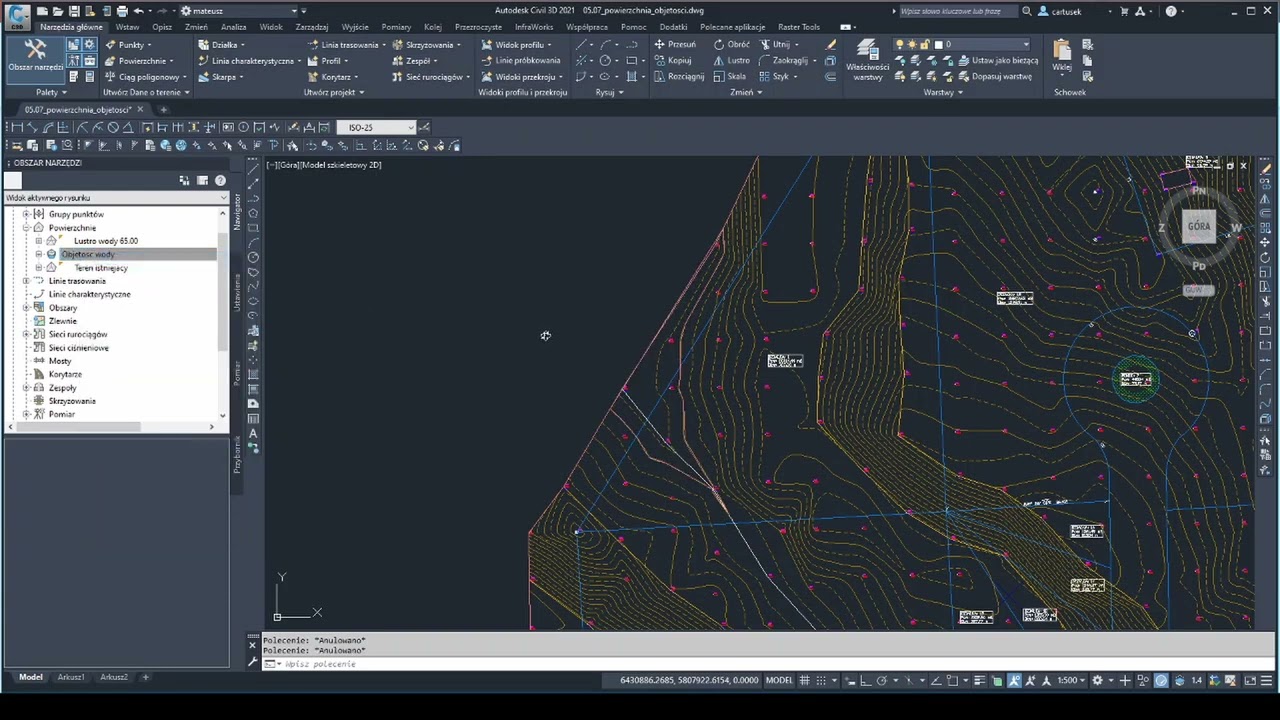 05.07 Kurs AutoCad Civil 3D - Powierzchnia objętości