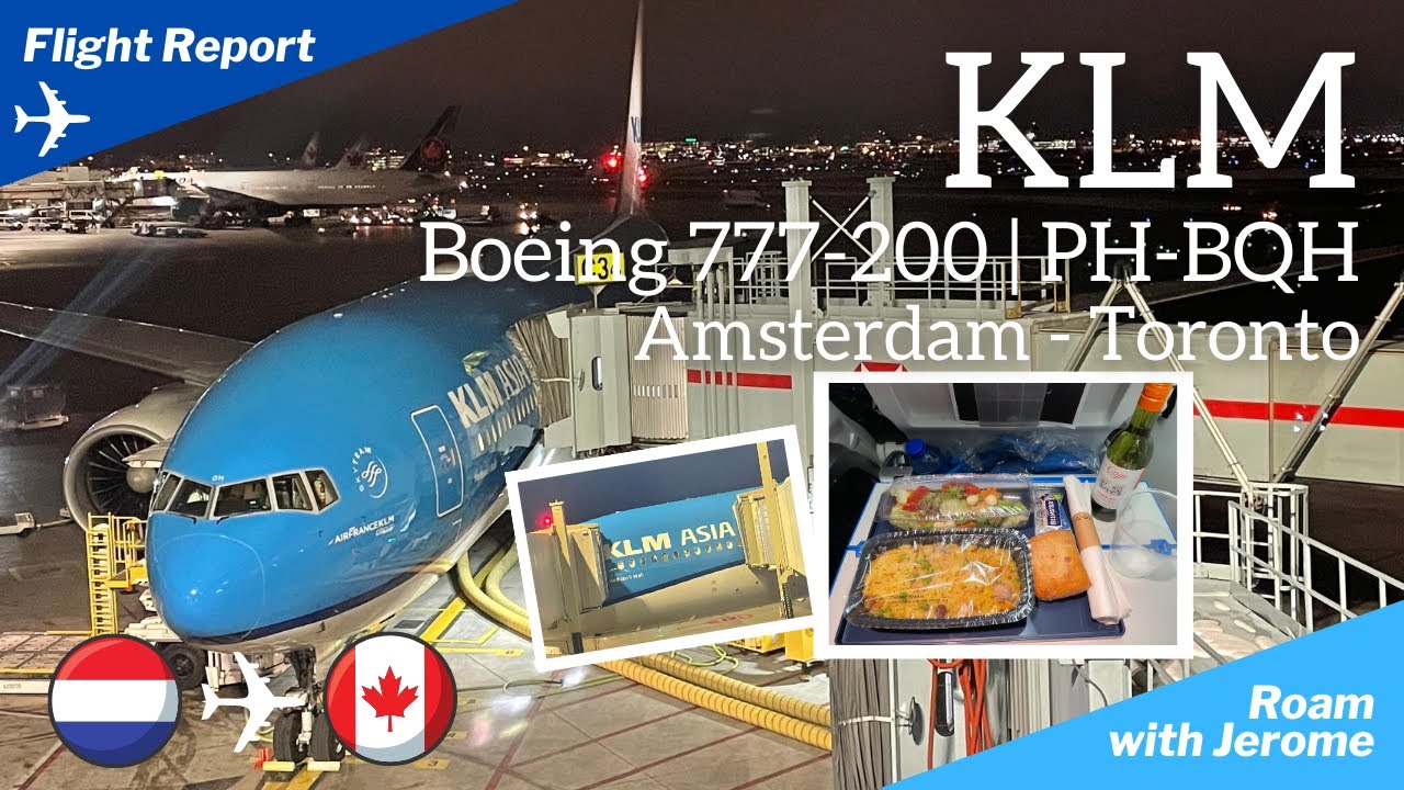 KLM Boeing 777-200 | Amsterdam (AMS) 🇳🇱 to Toronto (YYZ) 🇨🇦  | PH-BQH | KL0695 | Economy Class