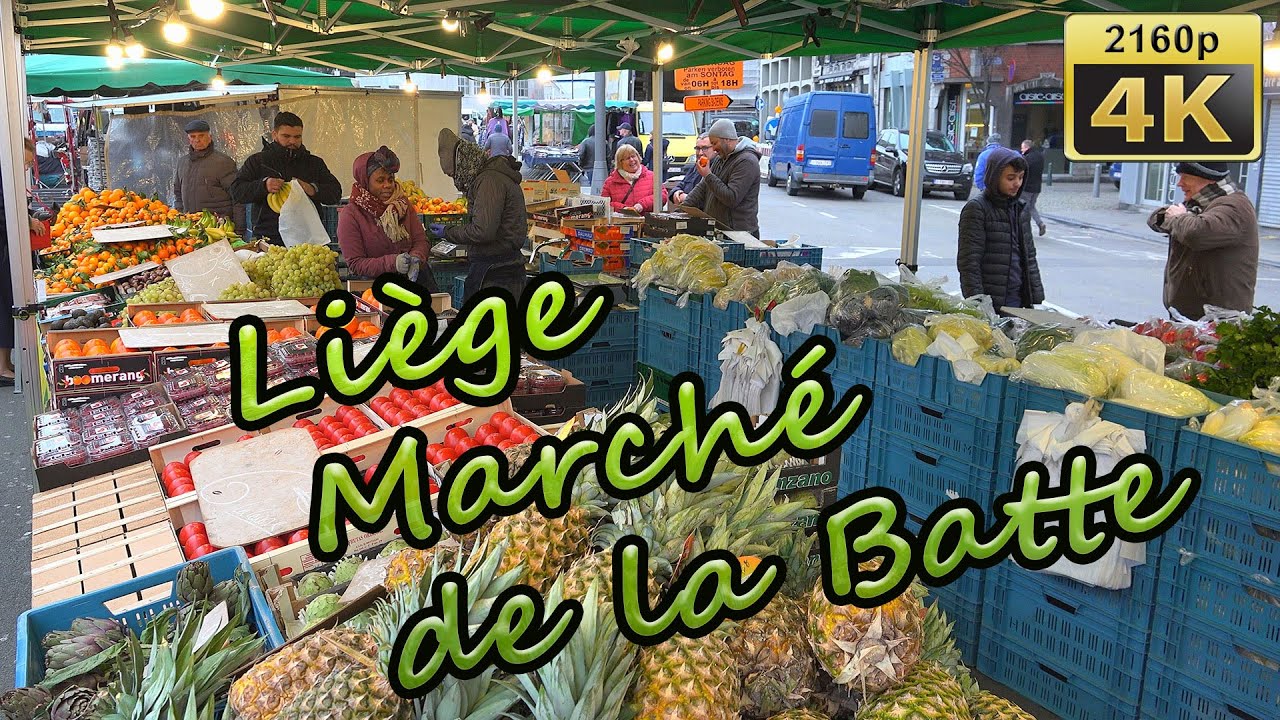 Liège, Marché de la Batte - Belgium 4K Travel Channel