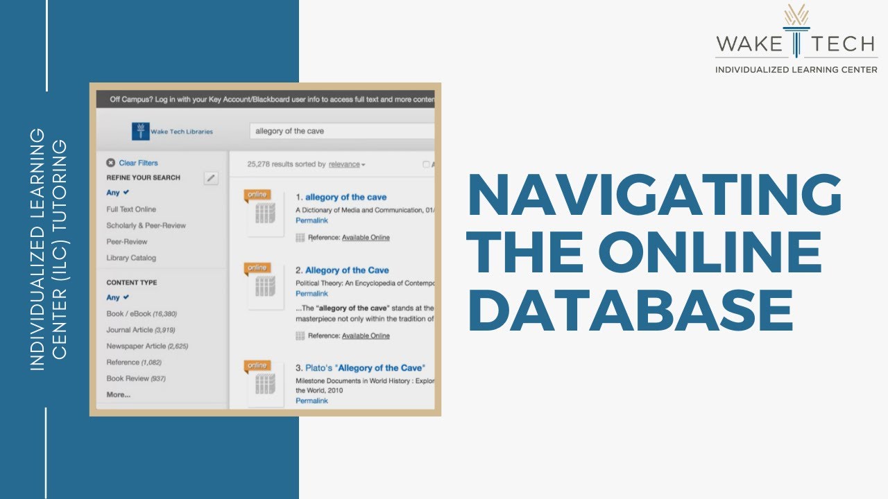 Navigating the Online Database