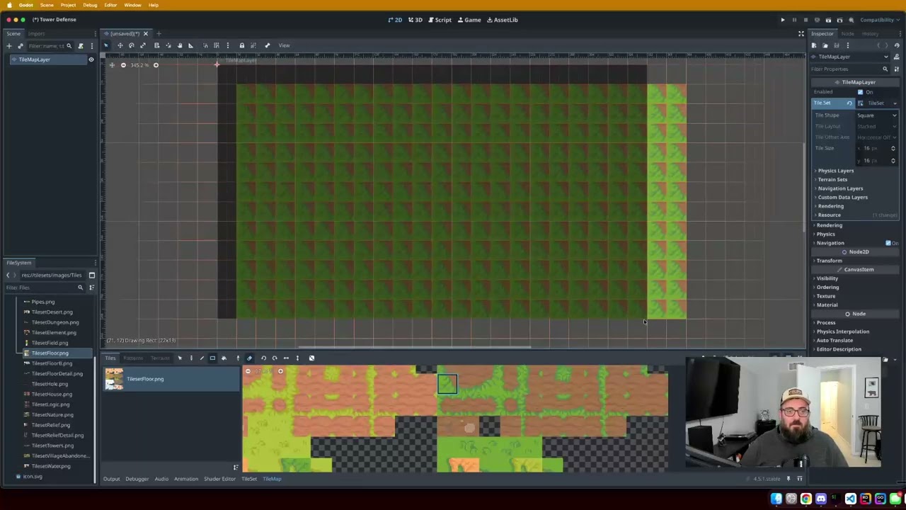 Day 9: Starting a Tower Defense in Godot | TileMap Terrains + Path2D Enemies