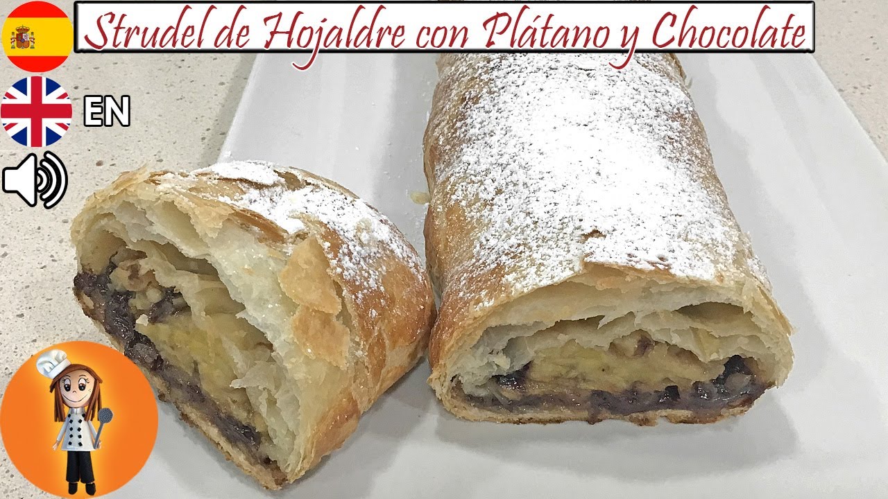 Strudel de Hojaldre con Plátano y Chocolate | Receta de Cocina en Familia