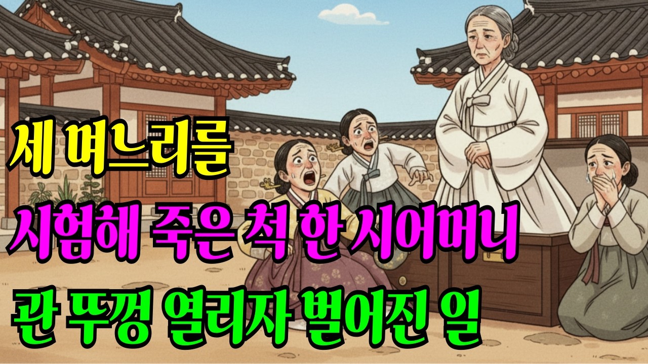 옛날이야기ㅣ오디오북ㅣ수면동화ㅣ세 명의 며느리를 시험하려고 죽은 척한 시어머니 관 뚜껑 열리자 벌어진 일 야담