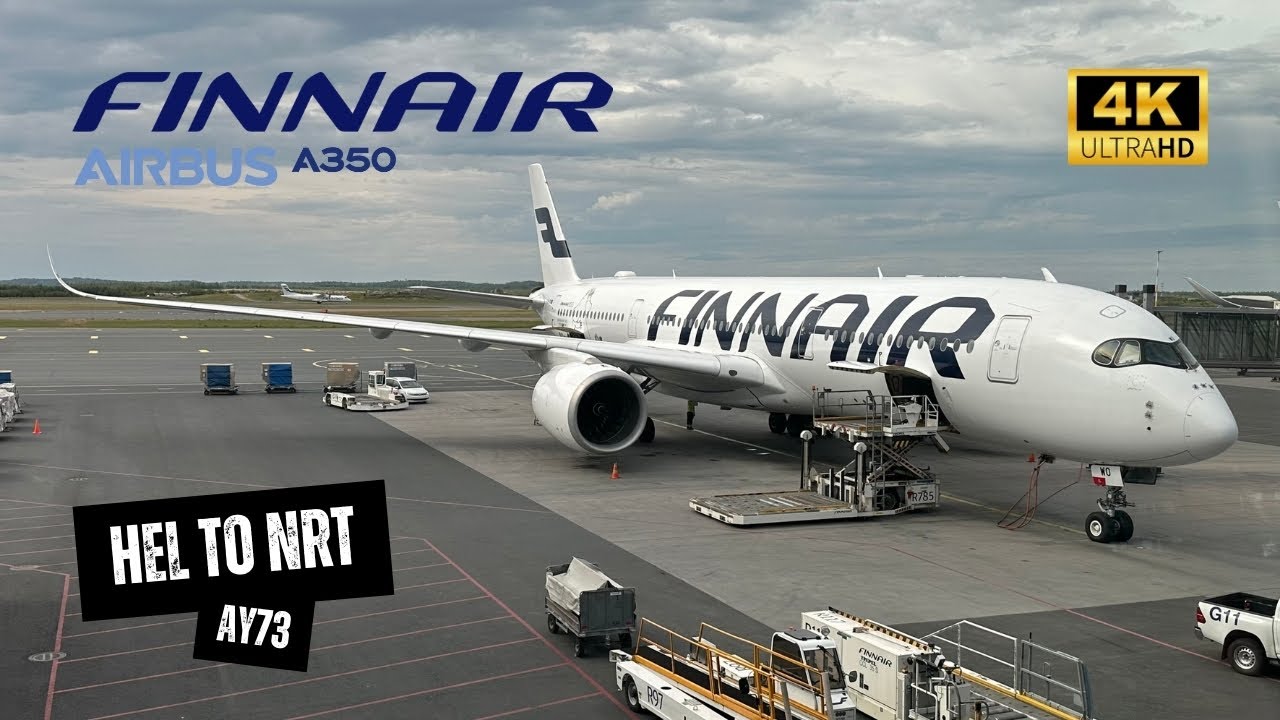 FINNAIR A350-900 AY73 Economy Class - Helsinki to Tokyo (Narita), Moomin Livery Aircraft (4K)