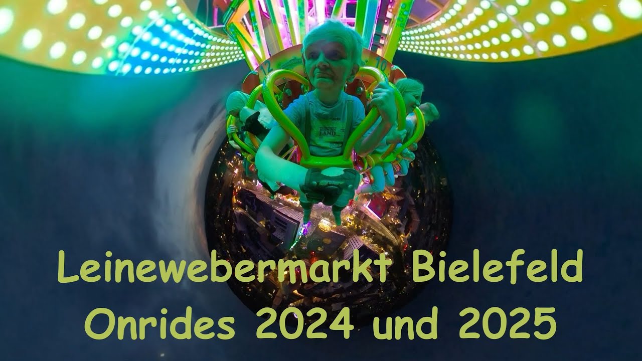 Leinewebermarkt Bielefeld Onrides verschiedener Fahrgeschäfte 2024 und 2025
