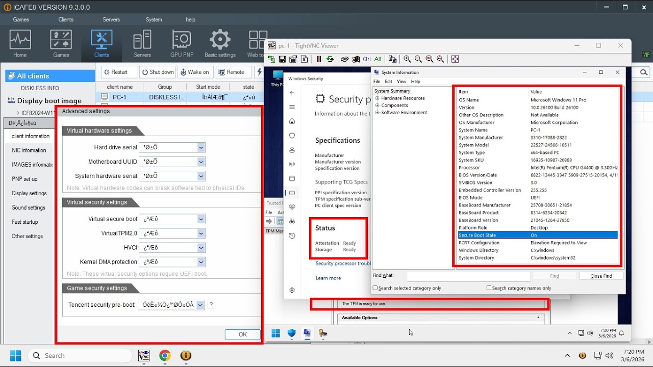 ICAFE8 VERSION 9300 FULL VERSION DEMONSTRATION WITH IMAGE HOW SECURE BOOT TPM UEFI DMA HVCI WORK W11