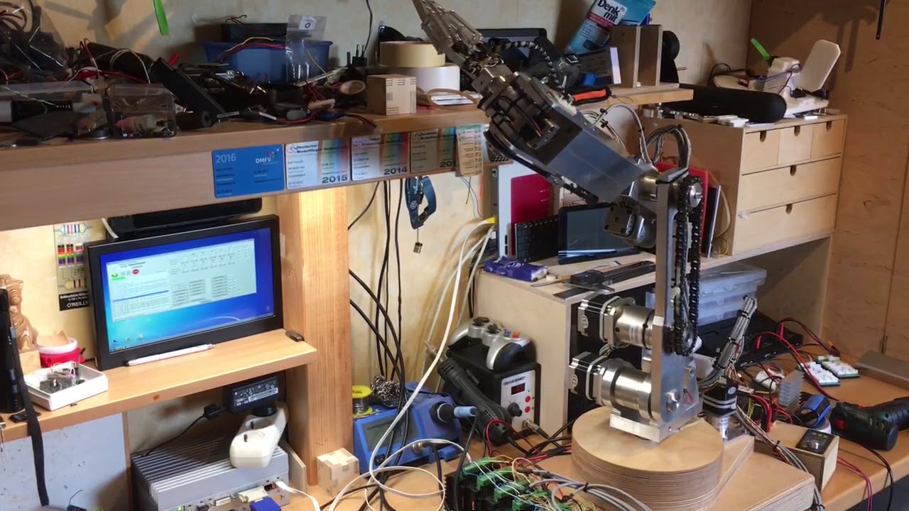 6 Achsen / Axis - Eigenbau - Homemade - Stepper - Robot / Roboter Arm - New Software testing