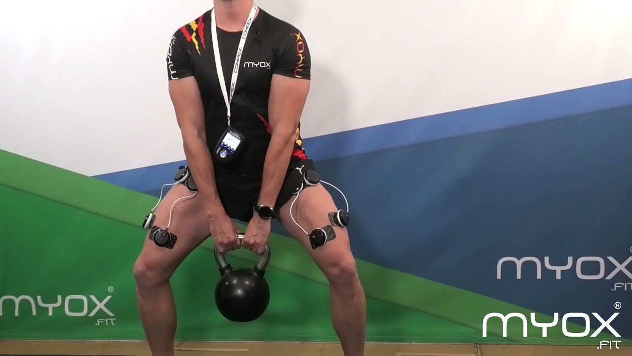 Entrenamiento de cuádriceps con electroestimulación, en isometría con peso libre