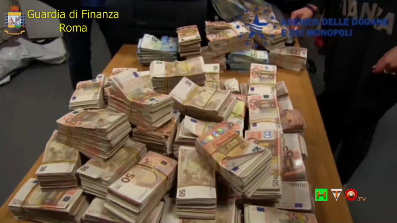 GdF - Fiumicino (RM), Operazione "New start" Boom di valuta esportata illegalmente - www.HTO.tv
