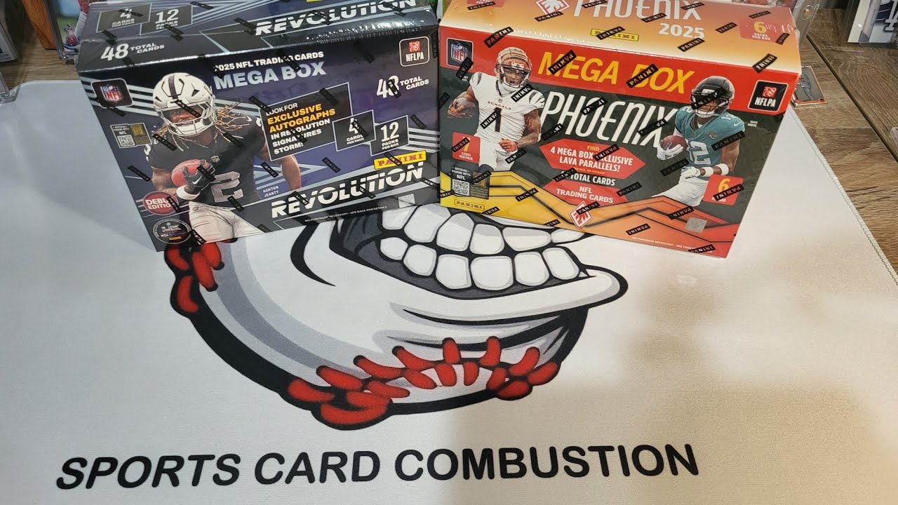 2025 phoenix and revolution football mega boxes. Great cards. 1 Jaxson Dart rookie pulled