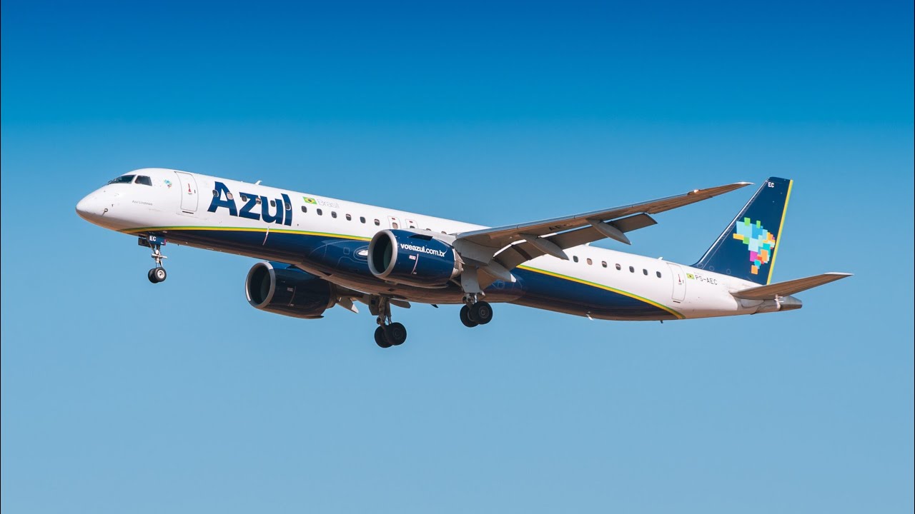 Landing and Taxing of the Azul Embraer E195-E2 in Afonso Pena Airport (São José dos Pinhais)