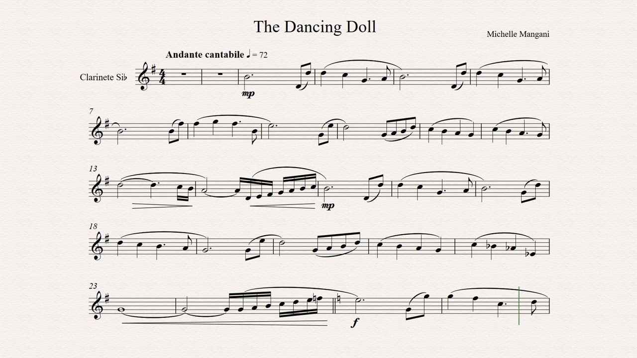 Michele Mangani - The Dancing Doll - Bb Clarinet Sheet music & Playalong Guitar accompaniment
