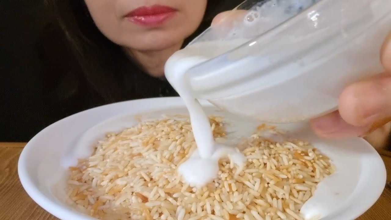 |151|ASMR Challenge to eat all the rice mixed with coconut milk