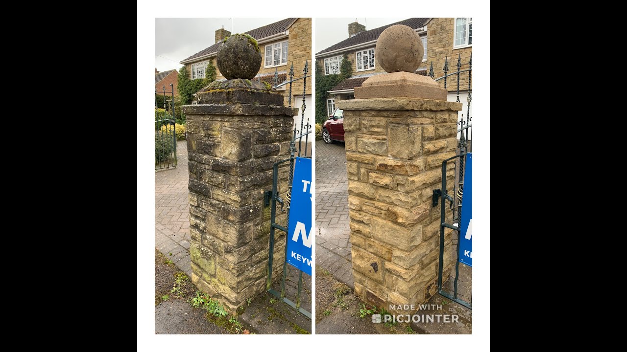 Stone wall cleaning Doff. Steam cleaning