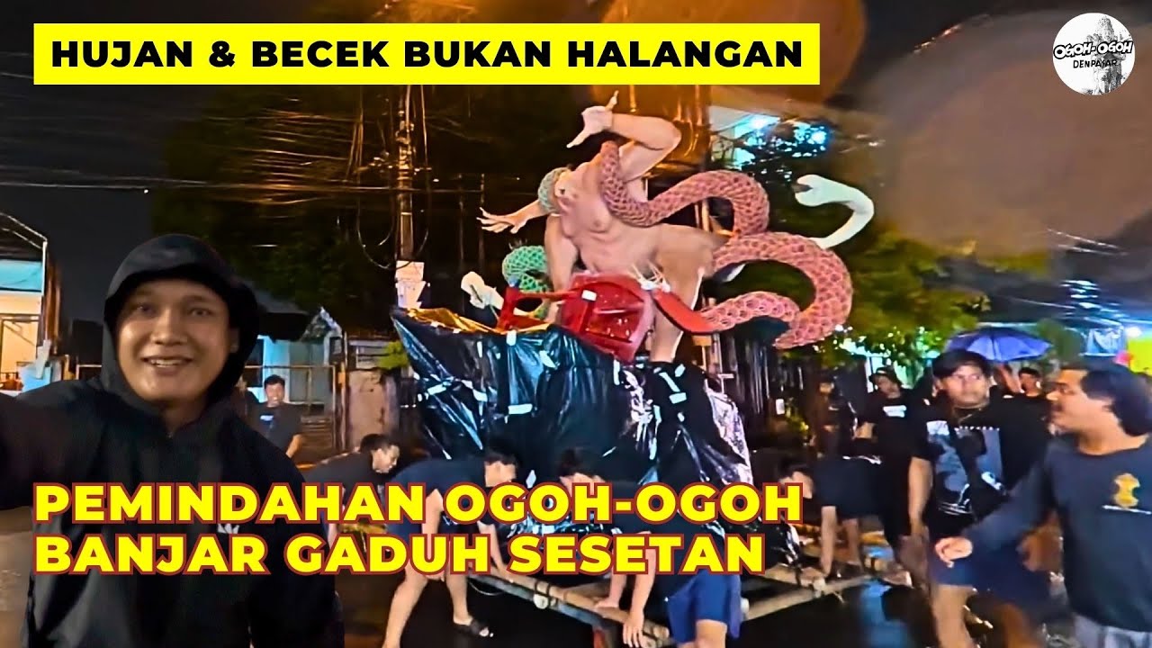 HUJAN & BECEK!!! Pindah Lokasi Ogoh-Ogoh Banjar Gaduh Sesetan Dengan Rigging Megah #ogohogoh #gaduh