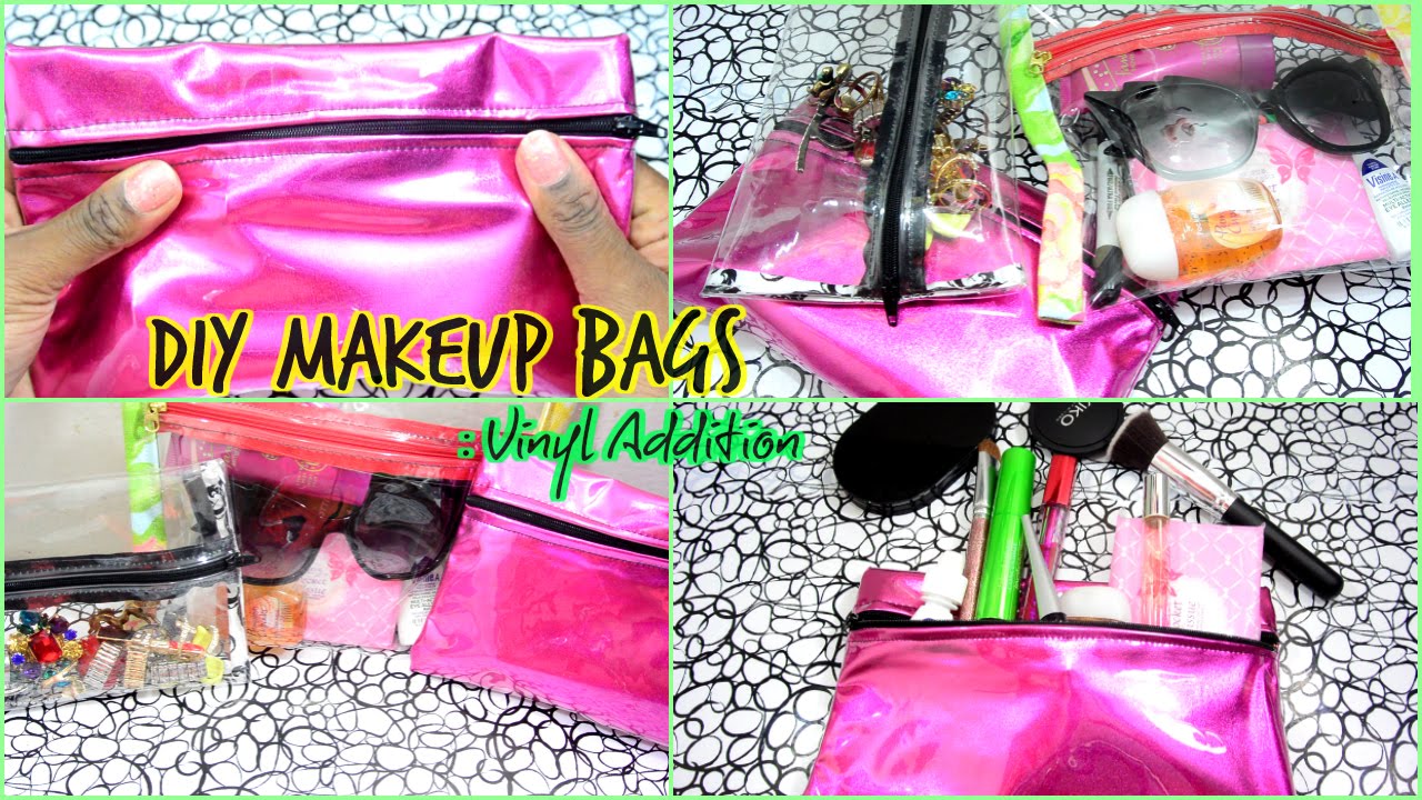 DIY clear vinyl makeup bags