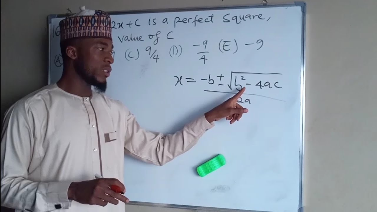 How to find the constant term in Perfect Square Quadratic Equation