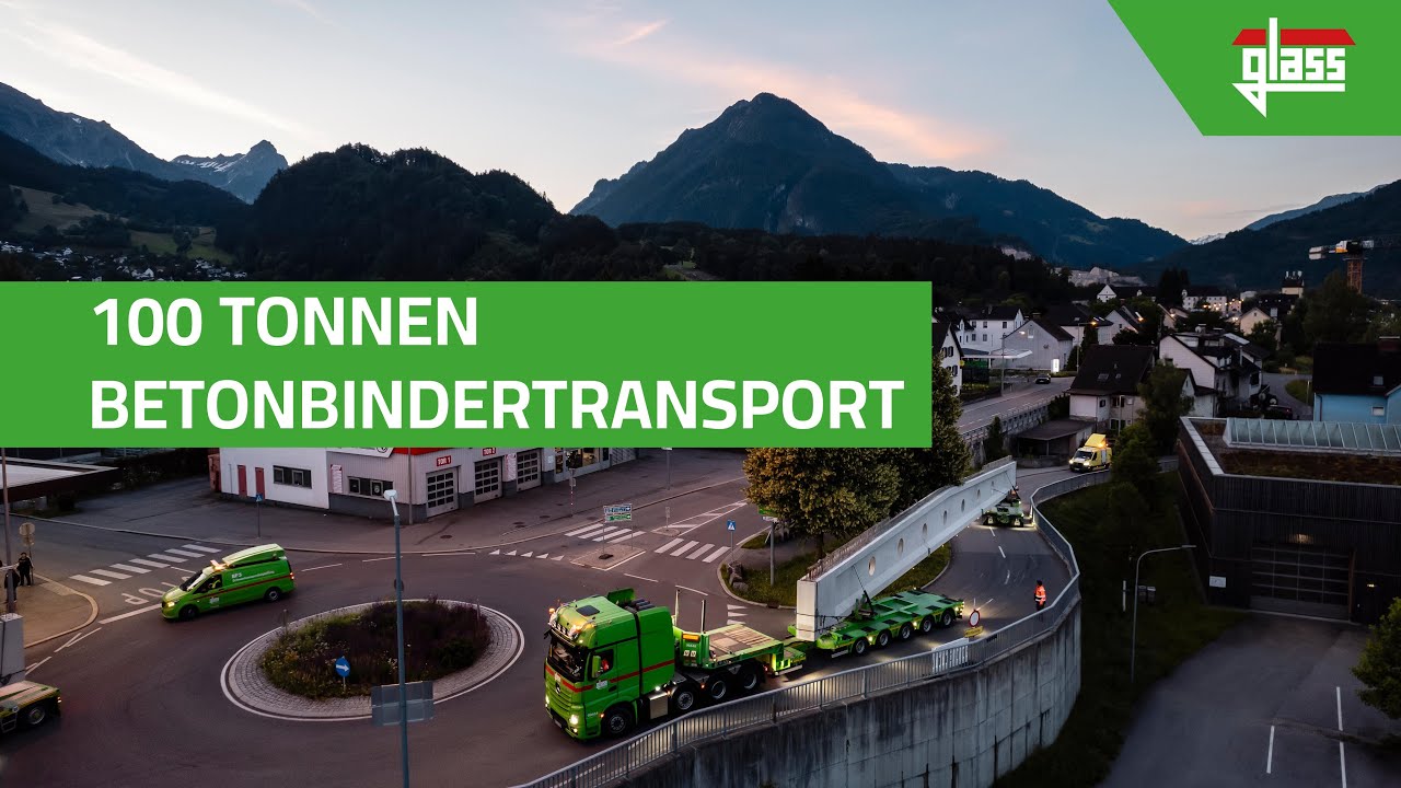 100 Tonnen Betonbindertransport