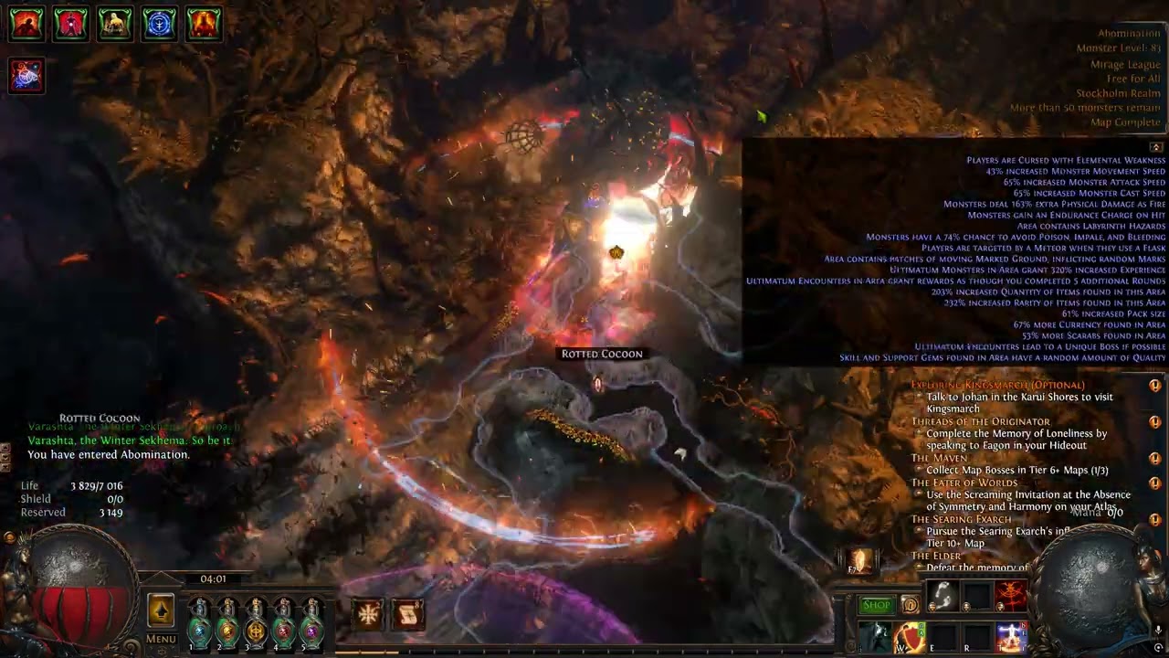 [3.28] Path of Exile Showcase CWS - Nightmare 8-mod Abomination ((Map Boss + Trialmaster + Mirage))