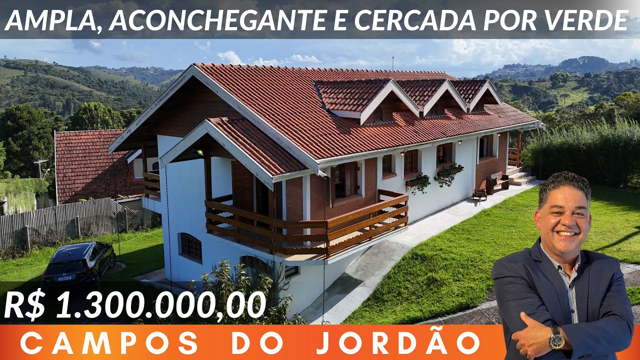 🍁 EXCELENTE CASA AMPLA, ACONCHEGANTE E CERCADA PELO VERDE DE CAMPOS DO JORDÃO - R$ 1.300.000,00
