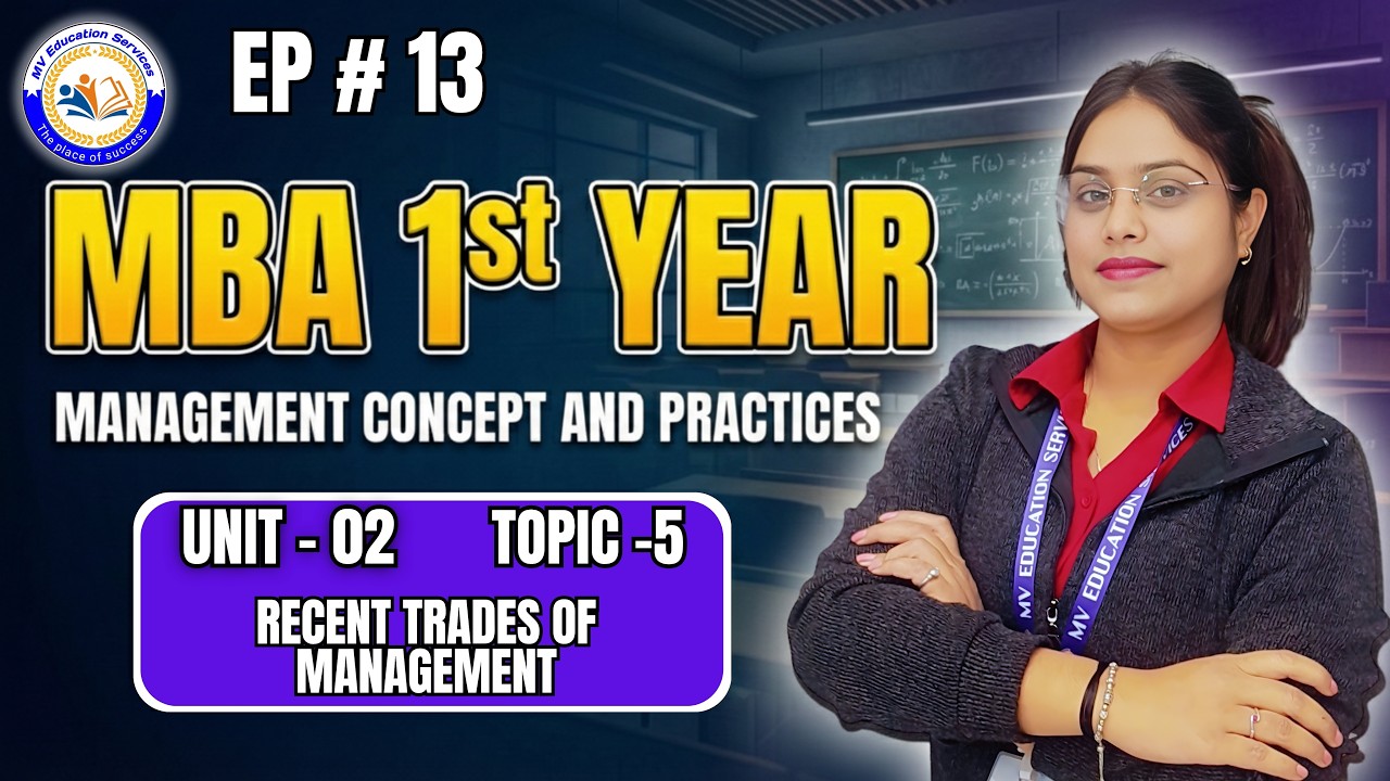 📘 Recent Trends in Management | Management Concepts & Practices | MBA First Year | Unit 2 (Topic 5)