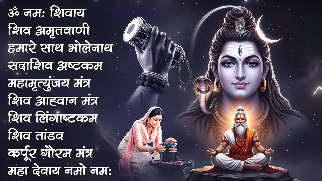 सोमवार भक्ति भजन : कर्पूर गौरम करुणावतारं, ॐ नमः शिवाय, शिव अमृतवाणी, चालीसा व आरती