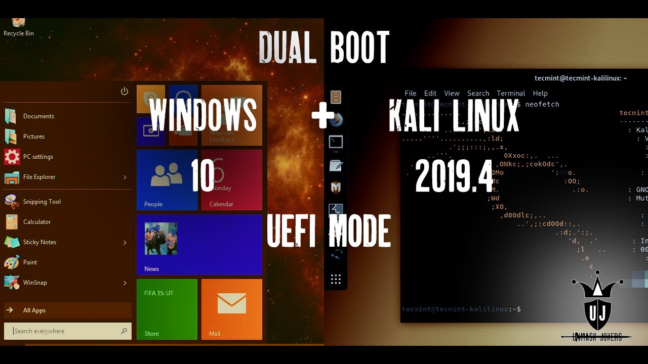 [How To] Dual Boot Kali Linux 2019.4 And Windows 10 UEFI | SSD + HDD | 2020 Latest | Unmask Jokers