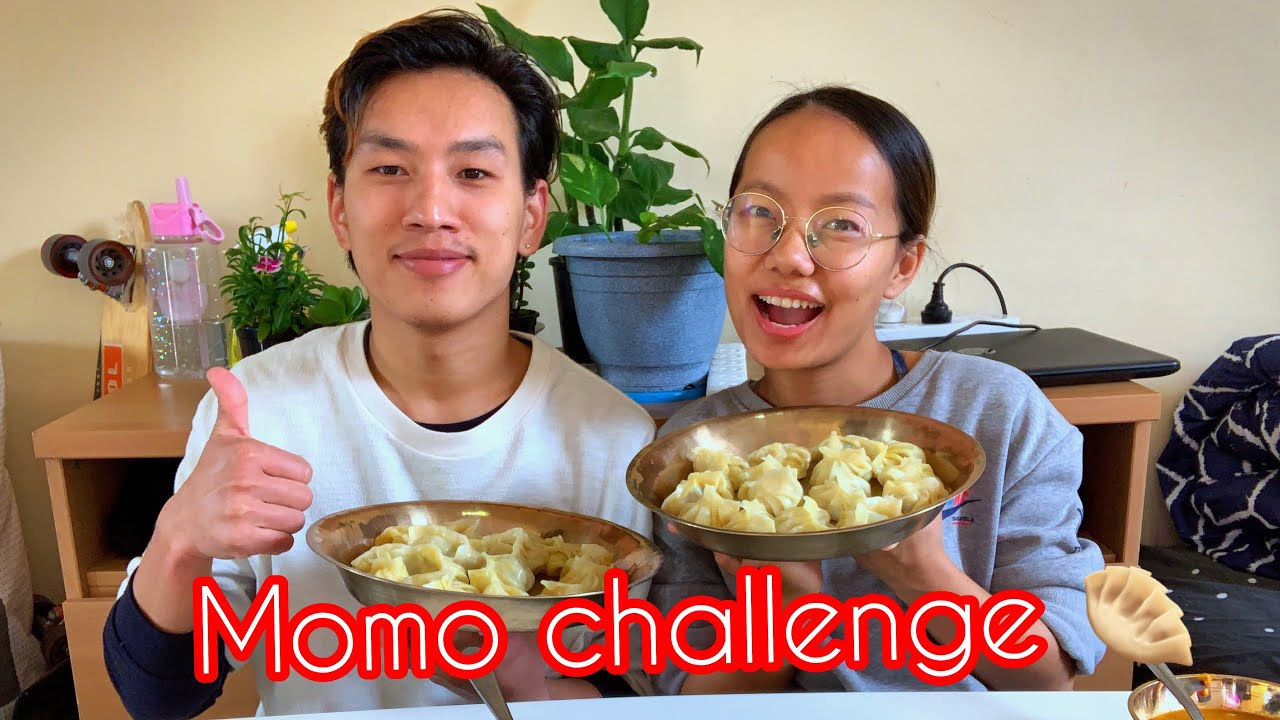 Nepali couple does momo challenge|| making momo || SandipNeelima