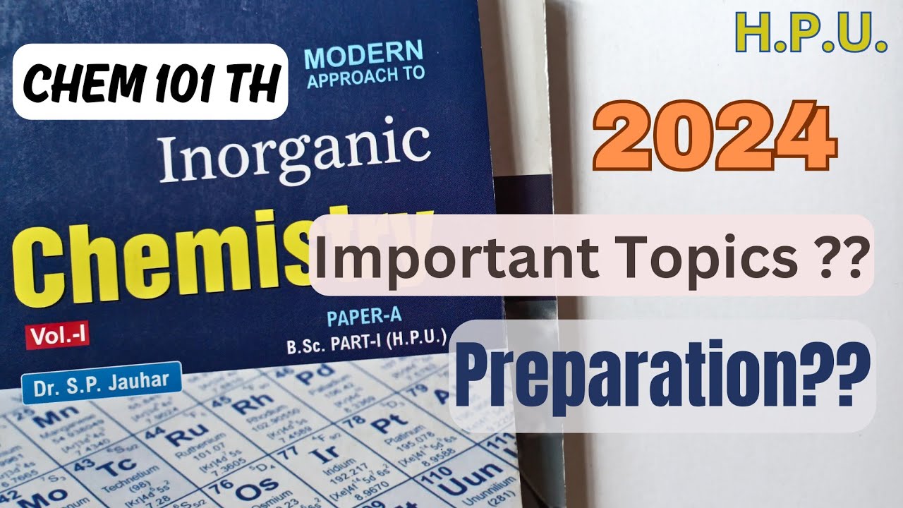CHEM101 Exam Preparation 2024 | B.Sc. 1st Year | H.P.U.