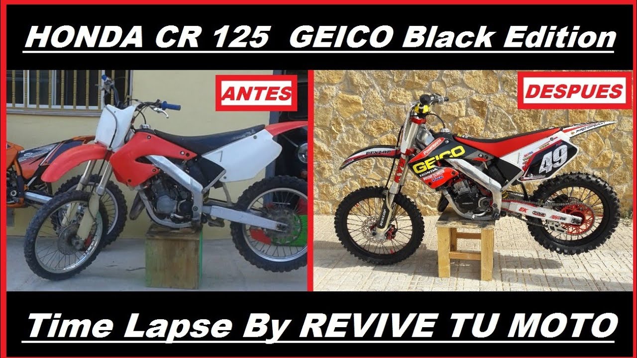 Honda CR 125 GEICO Black Edition Time Lapse By REVIVE TU MOTO
