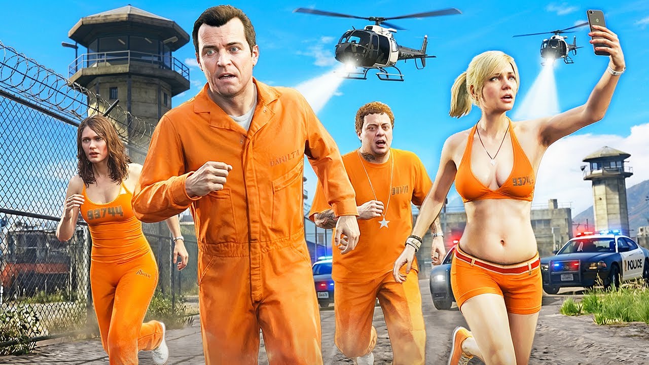 Семья Майкла БЕЖИТ ИЗ ТЮРЬМЫ в GTA 5!