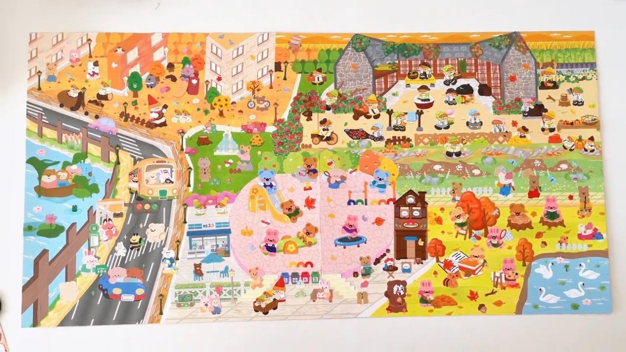 ASMR Big sized Stickers Park and street Scene