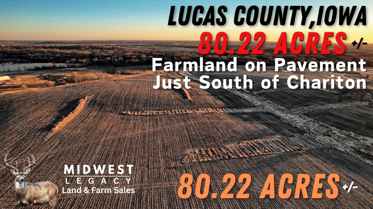Lucas County, Iowa 80.22 Acres +/- Farmland with Hwy. 14 paved frontage 2 miles south of Chariton!